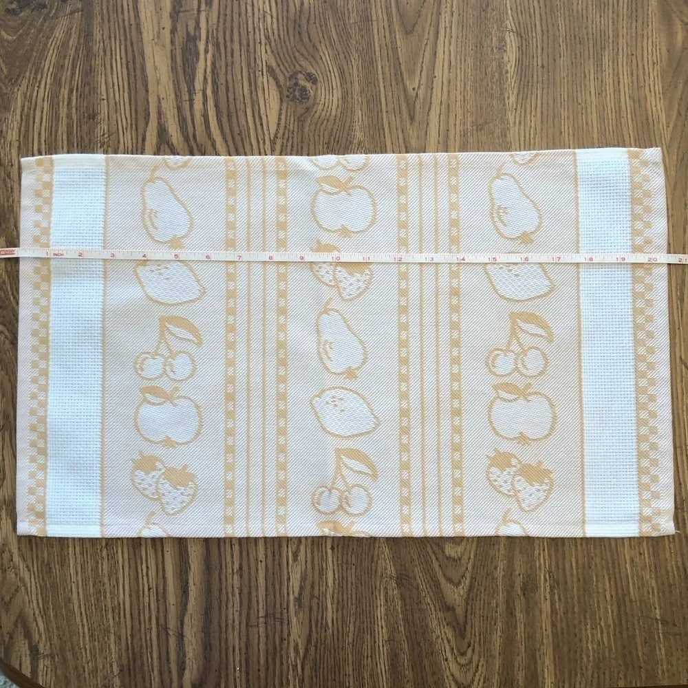 Vintage Zweigart Germany Fruit Jacquard Cotton Placemats, Set of 2